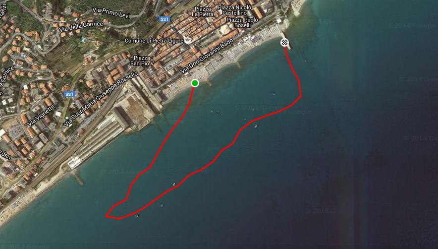 La frazione di nuoto del Triathlon Olimpico di Pietra Ligure